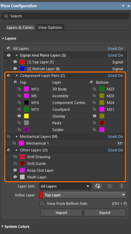پیکربندی Layers Altium
