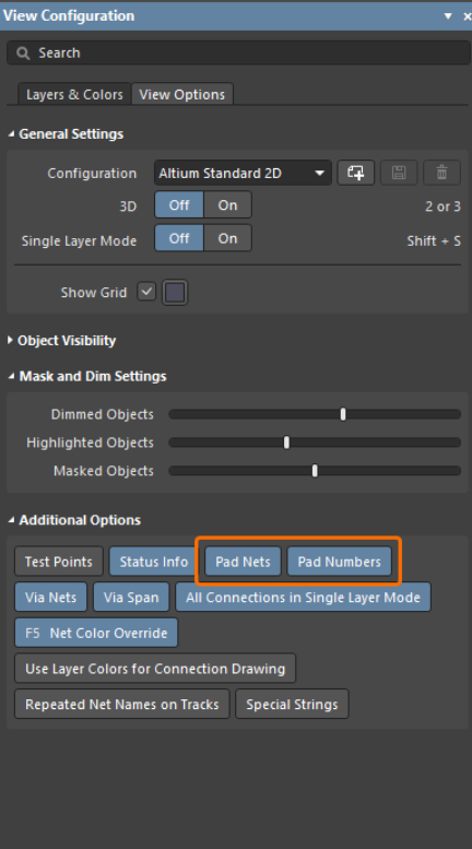 تنظیم نمایش لایه های فایل PCB