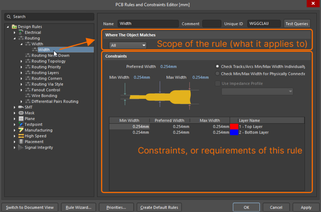 چگونه design rules را تنظیم کنیم
