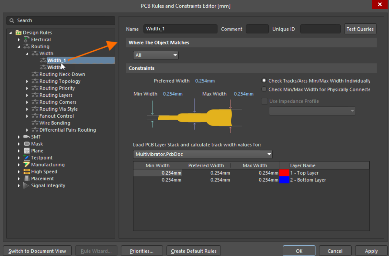 تنظیم قوانین طراحی پی سی بی