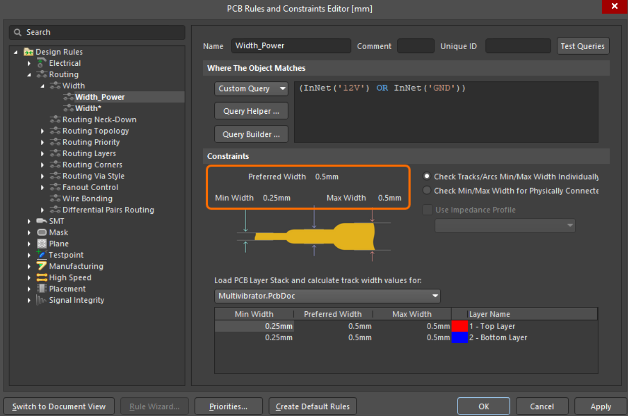 پیکربندی Design Rules نرم افزار آلتیوم دیزاینر