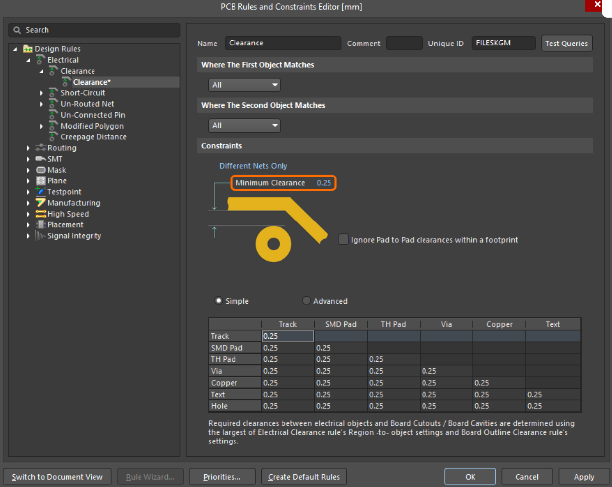 پیکربندی تنظیمات طراحی PCB