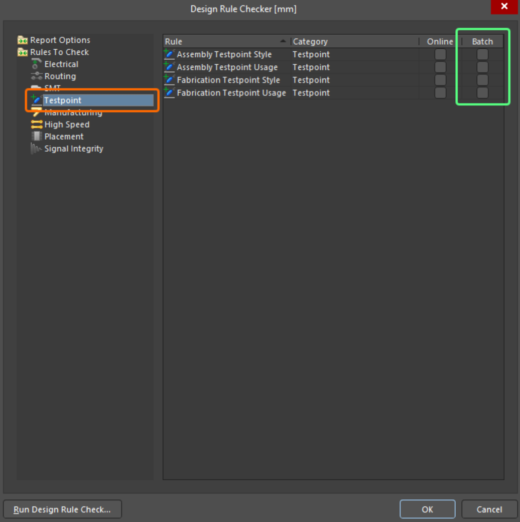 تنظیم batch در altium designer