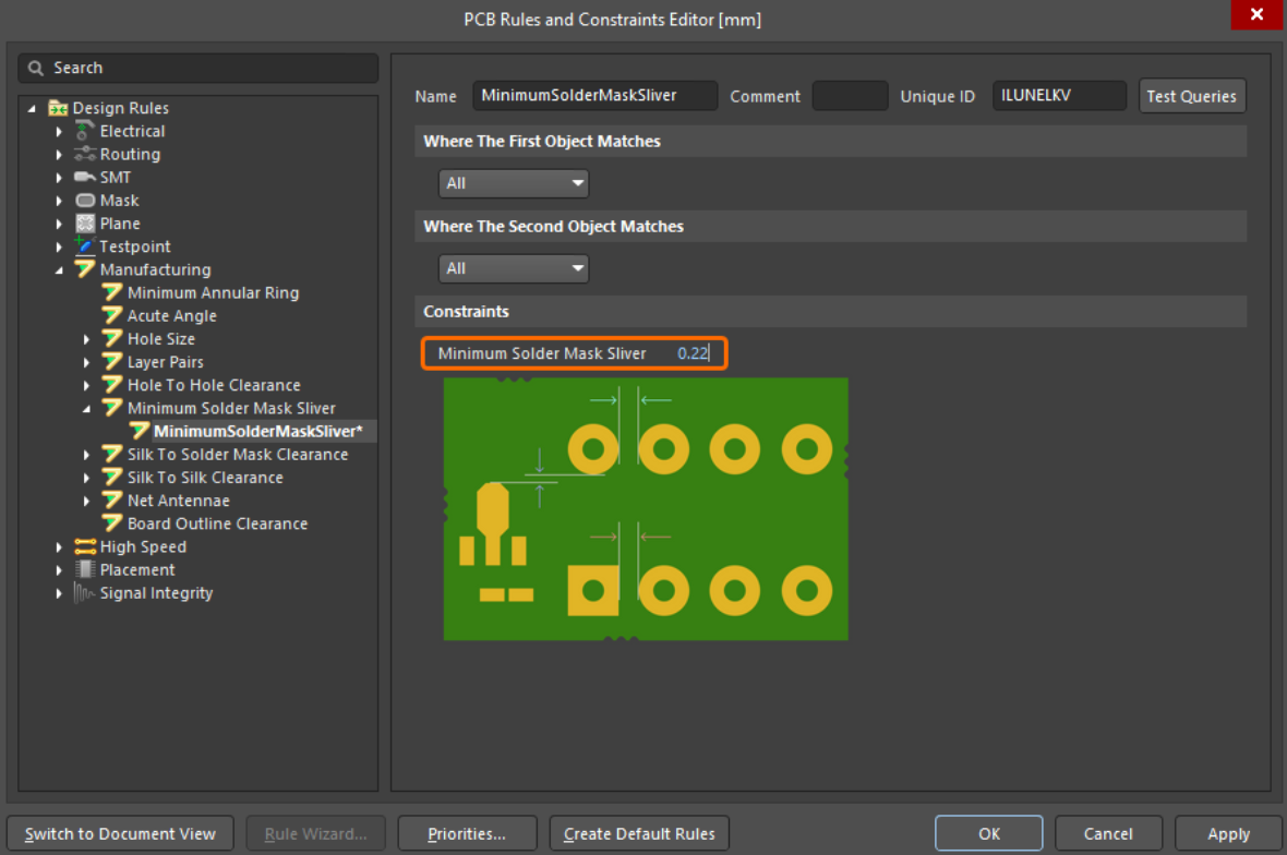 کاهش عرض مجاز شکاف (Sliver Width)