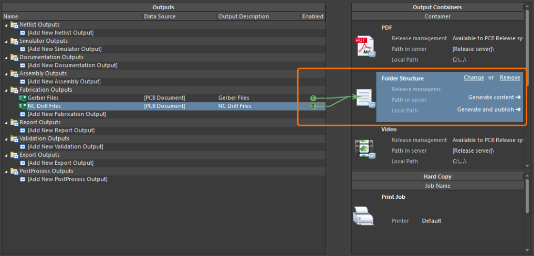 تنظیم مسیر و نام خروجی‌ها