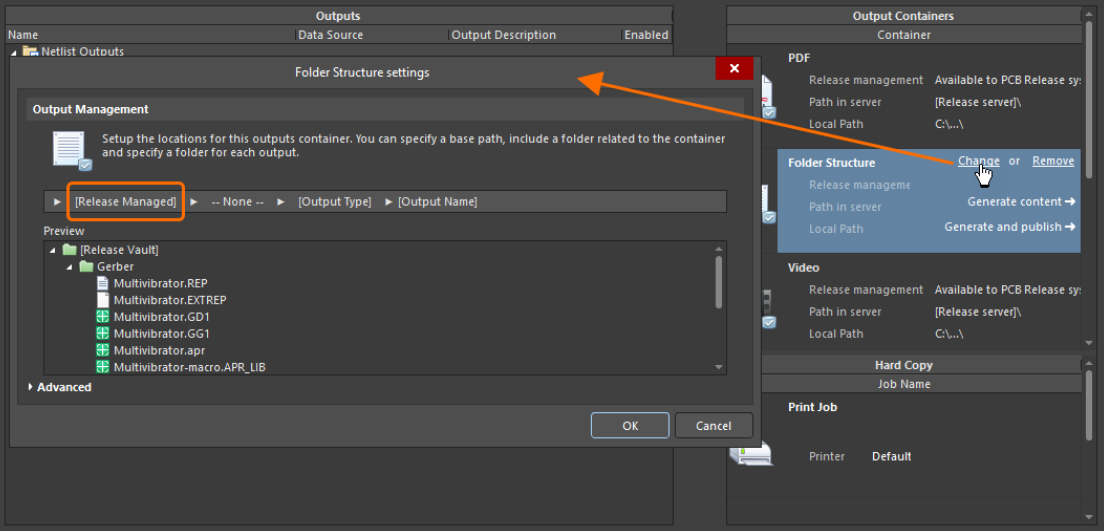 تنظیمات Container