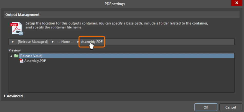 اتصال خروجی‌ها به کانتینر PDF