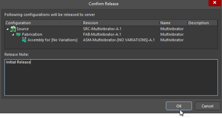پیکربندی متن انتشار پروژه آلتیوم