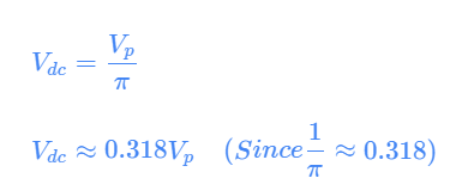 فرمول مقدار میانگین یکسو کننده