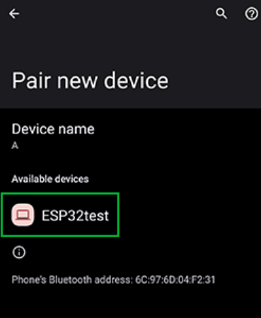 اتصال ESP32 به گوشی اندروید