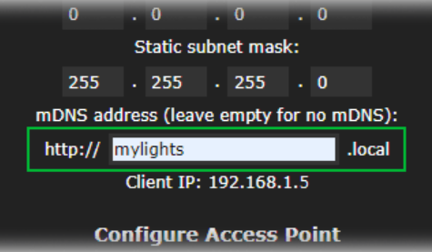 آدرس کنترل ال ای دی ها