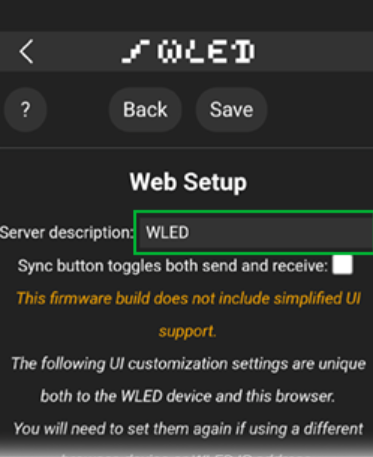 تغییر افکت‌ها در WLED