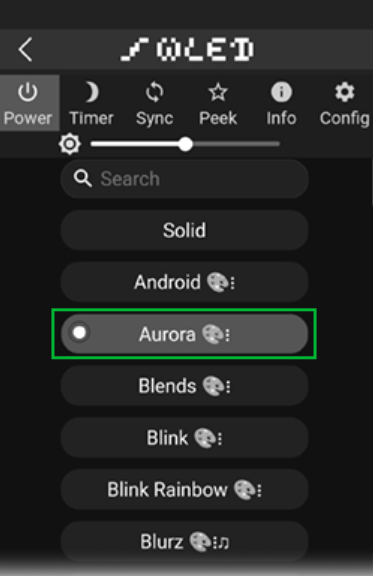تغییر افکت‌ها در WLED