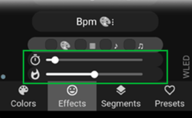 تغییر افکت‌ها در WLED