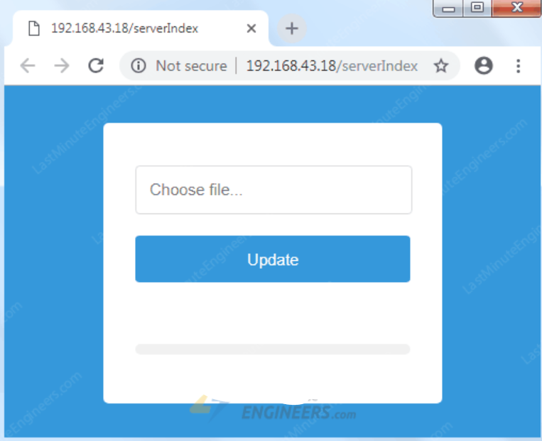 آپلود فایل باینری روی ESP32 از طریق مرورگر