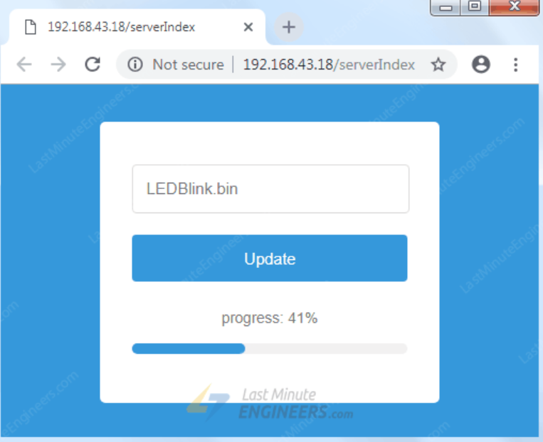 آپلود فایل باینری روی ESP32 از طریق مرورگر