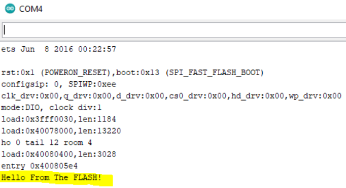مثال ذخیره رشته در حافظه FLASH برد ESP32