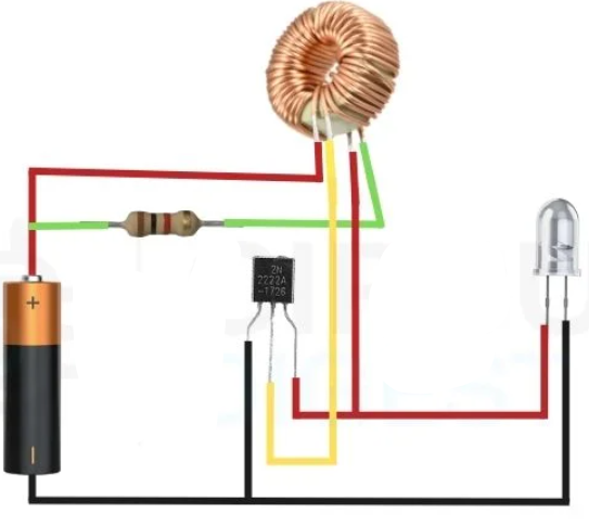 نمودار سیم‌کشی Joule Thief