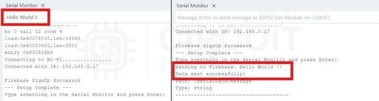 {'placeholder': '[[IMAGE_10]]', 'alt': 'نمونه وارد کردن متن در Serial Monitor برای ارسال'}