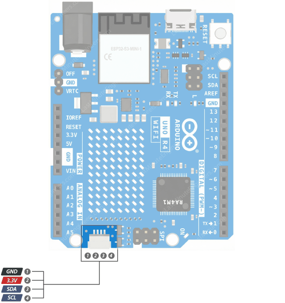 کانکتور Qwiic/STEMMA QT برای I2C 3.3V