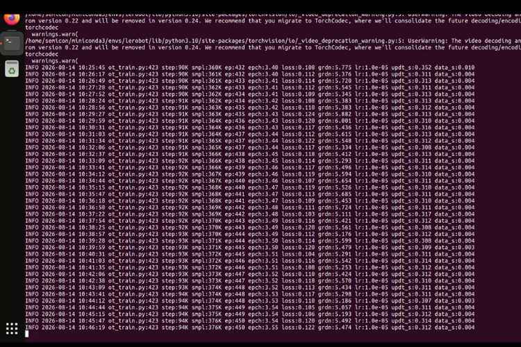 {'placeholder': '[[IMAGE_18]]', 'alt': 'گراف آموزش مدل ACT در LeRobot'}