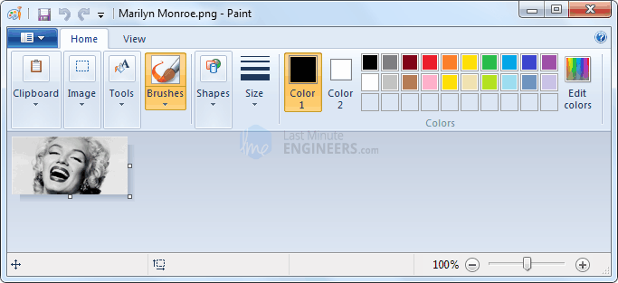 تغییر اندازه تصویر به 84x48 در MS Paint